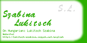 szabina lukitsch business card